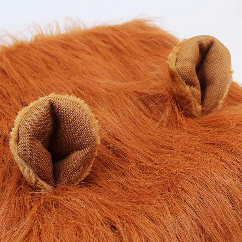 Cute Pet Costume Lion Mane Winter