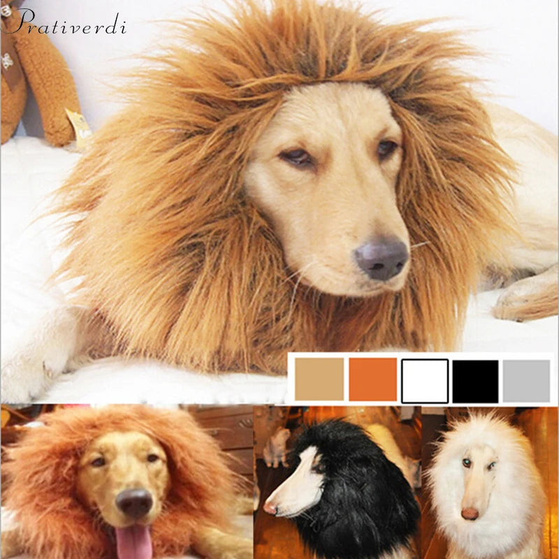 Cute Pet Costume Lion Mane Winter