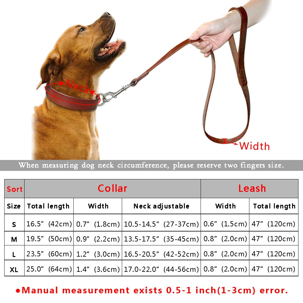 Durable Leather Dog Collar OR Leash Genuine Leather Dogs Collar